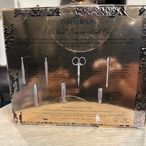 Paris Hilton 7-Piece Manicure Set - Beige with Case. - Picture 2 of 2